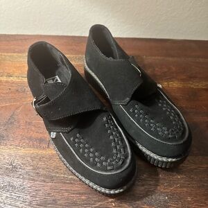 TUK Black Buckle Creepers